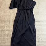Lush Clothing Lush one shoulder draped satin navy dress NWT Photo 2