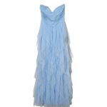 Lulus  Blue Tulle Strapless Maxi Dress NWT Size Small Blue Prom Homecoming Dress Photo 1