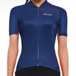 Santic Women's Size XLarge Cycling Jersey Full Zip Biking Shirt Rear Pockets Blue Photo 0