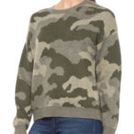 Lucky Brand Wool Blend Camo Crewneck Sweater Small Retro Grunge Photo 0