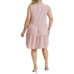 Mittoshop  Light Mauve Sleeveless Button Front Tiered Mini Dress size XL NWT Photo 1