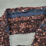 Jenni & Lizzi Sequin Jacket Bronze Metallic Open Front Hand Sewn Theatre Holiday Brown Size M Photo 14