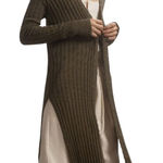 Pilcro  Gauzy Olive Green Duster Cardigan Sweater(Size Medium) Photo 0