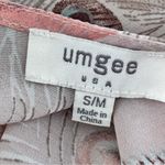 Umgee  Boho size S/M Oversized Peacock Feather Tribal Pom Pom Open Duster Topper Photo 4