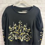 Gabrielle Union for New York and Company puff sleeve embroidery sweatshirt Small Black Photo 2