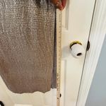 Connected Apparel Gold Slitted Metallic Sleeveless Cowl Neck Maxi Sheath Dress Photo 8