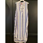 Red Carter  Avi linen blend stripe Maxi Cover Up Dress M size 8 Photo 2