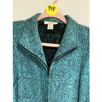 Dress Barn Woman’s Tapestry Blue Front Zip Size Medium Jacket Photo 2