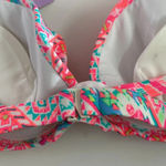 Coco Rave NWT 34B/C halter push-up bikini top bright ruched pink orange Photo 5