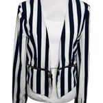 Love Tree Navy White Stripes Open Blazer Size Large Photo 0