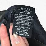 7 For All Mankind  Black Faux Leather Puff Sleeve Smocked Corset Top Size Small Photo 5