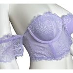 TIC TOC small off shoulder lilac purple lace pushup cropped bustier top Photo 2