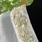 Calypso St. Barth  White Gauzy Beaded Boho Blouse Size M Photo 7