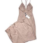 Club L  - Bridesmaid Cami Tailored Satin Maxi Dress in Nude Photo 3
