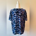 We The Free People Oversize Teddy Burnout Velvet Camo Tee Blue Size S Photo 8