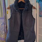 CAbi Black Reversible Faux Fur Lined Full Zip Jacket Vest Photo 0