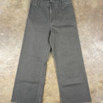 Hudson Gray Women’s Wide Leg High Rise Pants Size Large Cropped Green Raw Hem Photo 0