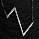 Silver Initial Stainless Steel Pendant Necklace Letters A Photo 2