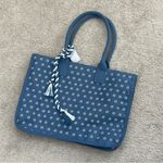 J.Crew NWT  Structured canvas Tote Bag Blue Photo 1