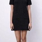 ZARA Black Polo Collar Knit Sweater Dress Size S Photo 0