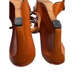 Rare Yves Saint Laurent Camel Leather Open Toe Wedge Sandals Strappy Women 41 Brown Size 10 Photo 11