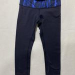 Lululemon Wunder Under Crop III Leggings 6 Reversible Black Sapphire Blue Photo 1