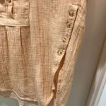 Anthropologie V-Neck Popover Cotton Long Sleeve Shirt in Orange Sz S Photo 10