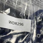 Sugar Lips Rosie Eyelet Floral Split V-Neck Mini Dress Navy Blue-White Size M Photo 11