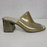 Jeffrey Campbell Petra Women Sandals Size 7 Gold Jelly Glitter Chunky Block Heel Photo 3