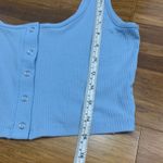 Me to We  Ribbed Tank Top Womens Size‎ Medium Button Front Crop Top Casual Blue Photo 6