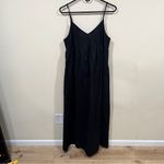 Anthropologie NWOT  Bow in the back long maxi  Dress black strappy size small Photo 5
