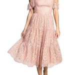 Dress the Population  River Lace Off the Shoulder Fit & Flare Dress Blush M NWOT Photo 0