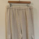 New  Linen Pants sz XXL Aqua Linen Cargo Pants Beige tan linen Photo 2