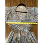 Xirena Gabrielle Cutout short sleeve v neck Maxi Midi blue floral cotton Dress L Size L Photo 3