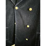Liz Claiborne  vintage navy blue blazer gold Button Pea Coat Size 10 velvet Photo 1