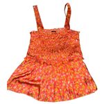 J. crew smocked featherweight satin tank top in coral meadow floral blouse Mediu Pink Size M Photo 0