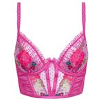 For Love & Lemons ๐๐ Luella Underwire Bustier Fuchsia Floral Lace Small S NWT Photo 5