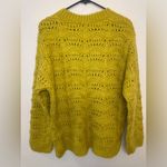 Moon River  Women’s Knitted Textured Round Neck Long Sleeve Yellow Sweater Size M Photo 2