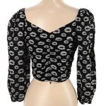 Hofmann Copenhagen Riva Top Blouse Black with Grey Lips Women’s Size 36 EU 4 US Photo 4