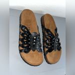 Betula Butterfly Black Crocodile Embossed Skin Look Studded Sandals Tan Size 11 Photo 6