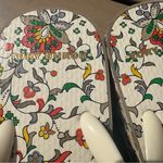 Tory Burch Floral Print Women's Flip Flops Carved-Wedge Flip-Flops Photo 4