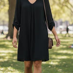 Bobeau Collection By  Long Sleeve Black Mini Dress Size S Preowned Photo 0