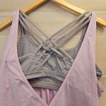 Athleta {M} Fully Focused Criss Cross Tank With Bra Pink Purple Lavender Gray Photo 6