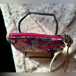 Coach  Signature Pink Poppy Wristlet Lavender Metallic Photo 4