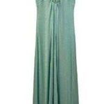 Vintage 60s / 70s Elegant Empire Waist Crochet Knit Short Sleeve Maxi Dress Blue Size 6 Photo 0