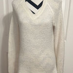 prAna  Women's V-Neck Cream Sweater Photo 0