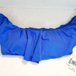 Trina Turk Bikini TOP ONLY Getaway Solids Swim Knit in Blue Sz 6 NWT Ruffled Photo 2