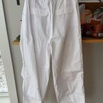 H&M  Divided White Cotton Drawstring Parachute Wide Leg Pants Size XS Photo 2