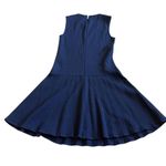 Theory Sleeveless Navy Wool Blend Fit N Flare Dress Skater Mini Size 0 Women's Photo 5