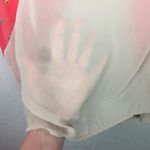 Lush Clothing LUSH Sheer Blouse w/ Bright Coral Floral Pattern Photo 2